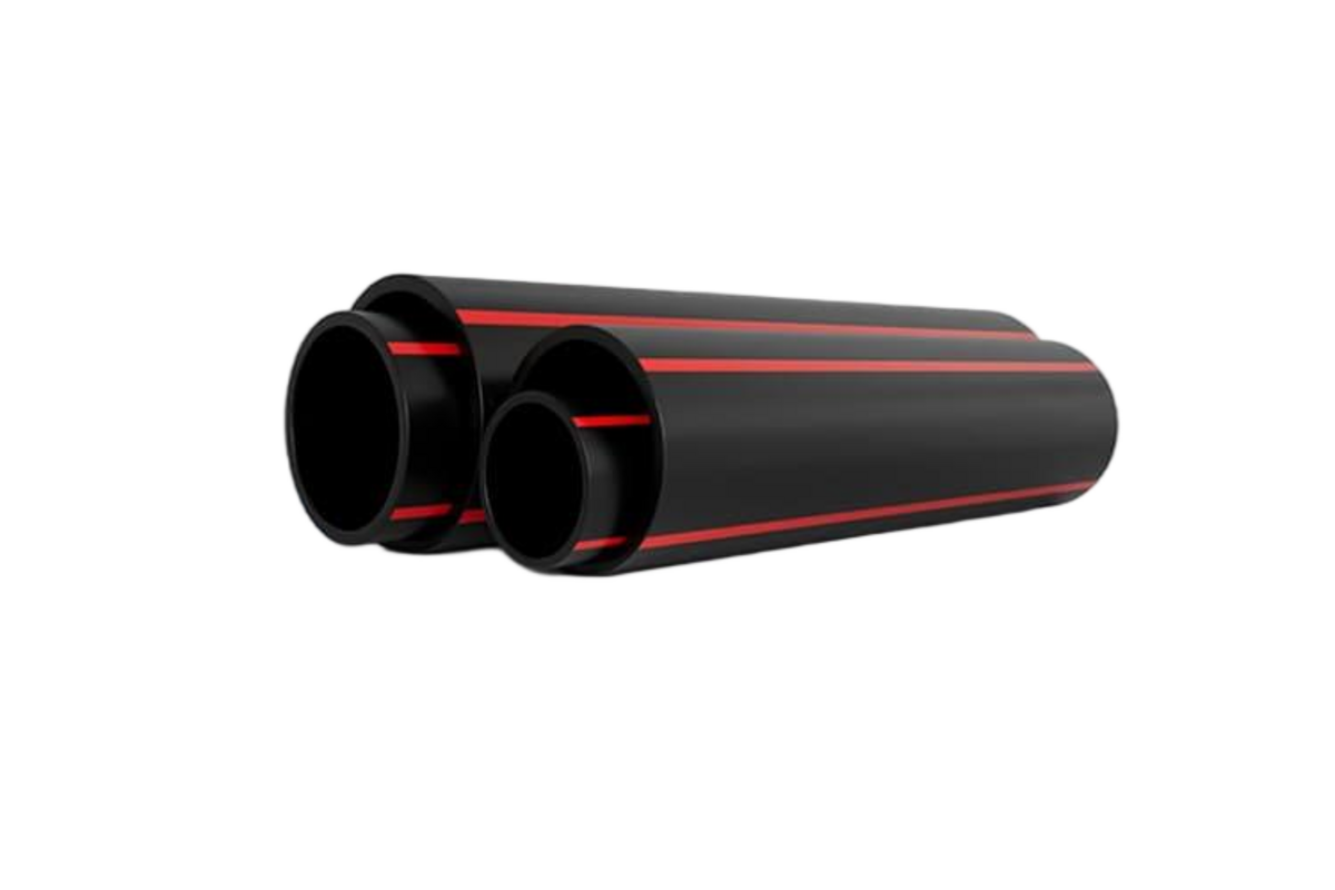 HDPE Fire Pipe with Red Identification Stripes